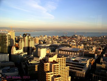 A view of San Francisco from the top of the San Francisco Hotel.